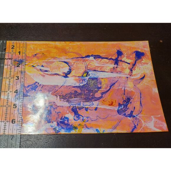 Abstract Wall Art Painting on Photo Paper by Local Artist in Pinks & Purple - Picture 3 of 4